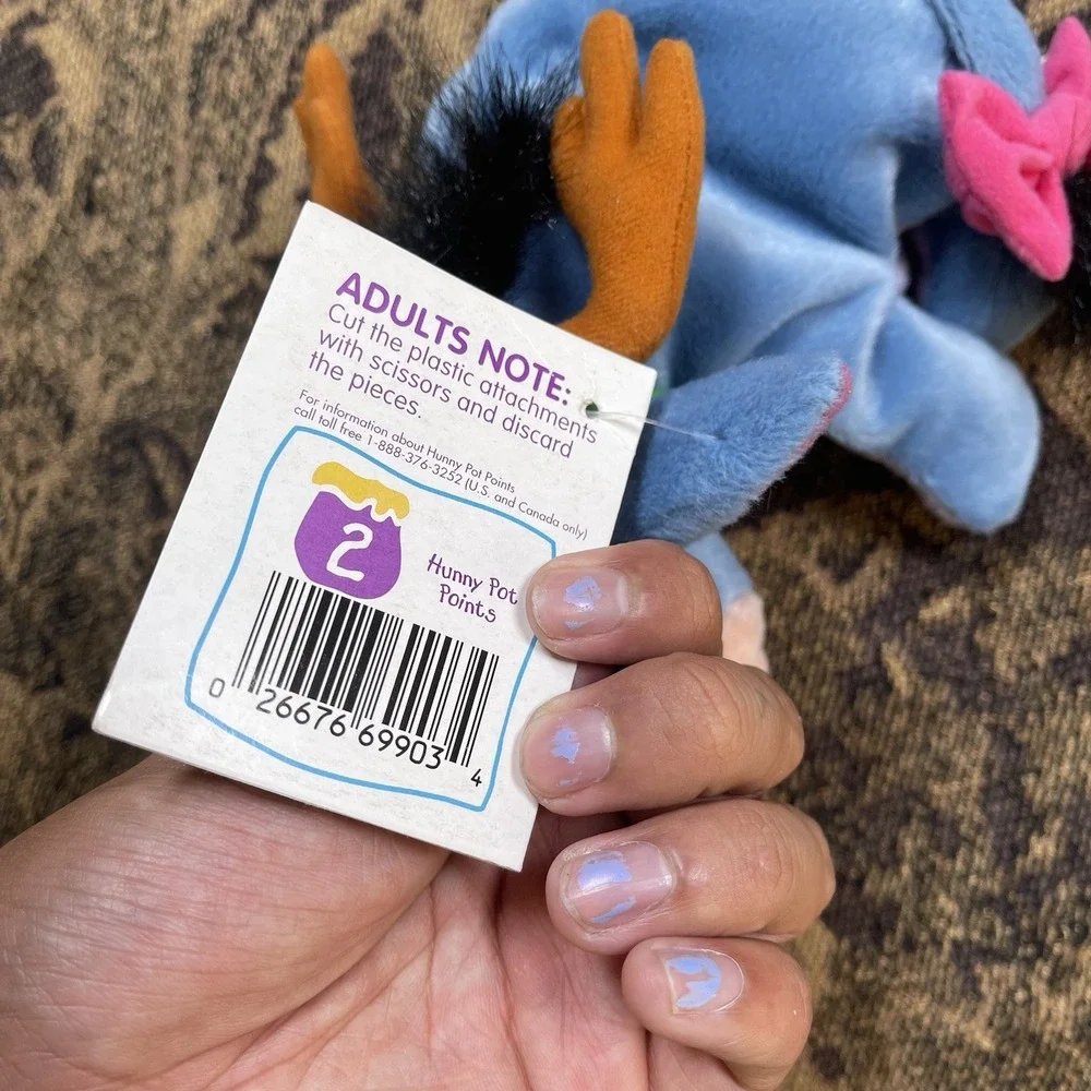 Vtg Eeyore Reindeer Mini Bean Bag 7